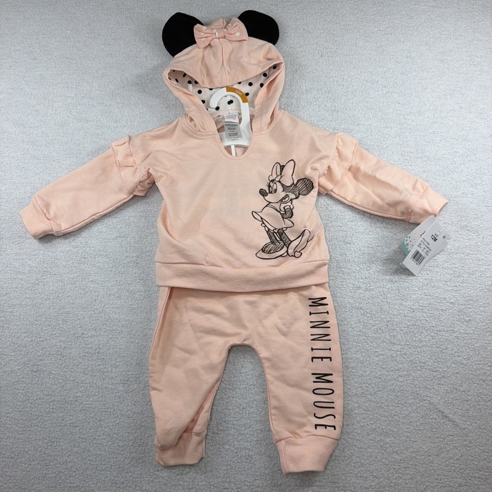Disney Baby Minnie Mouse Hoodie and Joggers Set Pale Pink 12M AYMP3662